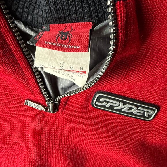 SPYDER - Men's Lined Half Zip Ski Sweater - Red - XXL - Picture 7 of 7